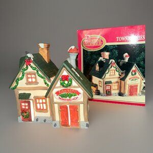 Vintage Dickens Keepsake 1994 SANTA'S WORKSHOP Porcelain Lighted House No Cord